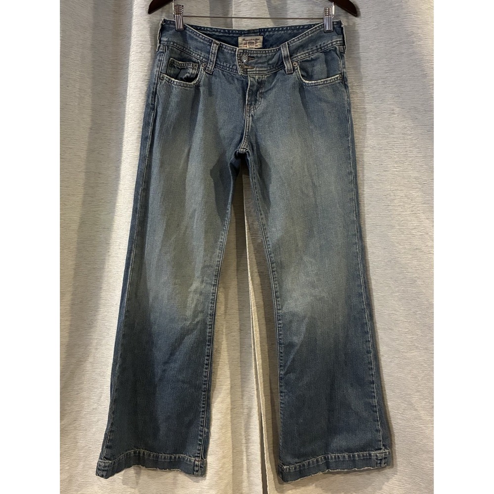 Vintage Abercrombie & Fitch Emma Jeans Womens 6 Reg Bootcut Low Rise Y2K Blue